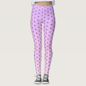 Paarse polaire dot op meisje roze en Lila Leggings (Voorkant)