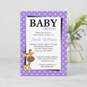 Paarse polaire Giraffe Babyschoenen Kaart (Staand voorkant)