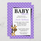 Paarse polaire Giraffe Babyschoenen Kaart (Voorkant / Achterkant)