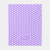 Paarse polka dot aangepaste naam bord deken (Voorkant)