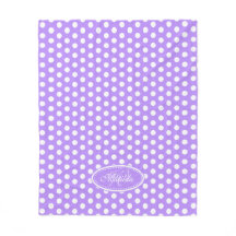 Paarse polka dot aangepaste naam bord deken