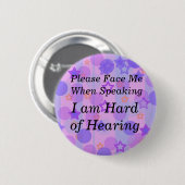 Paarse Polka Dot Alsjeblieft, wees me Button aan (Voorkant /achterkant)