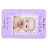 Paarse polka dot Baby fotosjabloon magneet (Horizontaal)