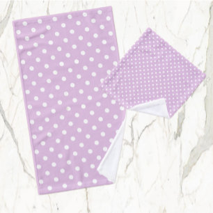 Paarse Polka Dot Bad Handdoek
