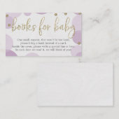 Paarse Polka Dot Book Request Baby shower nodigt u Informatiekaartje (Voorkant / Achterkant)