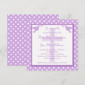 Paarse Polka Dot Eerste Heilige Communauteit Uitno Kaart (Voorkant / Achterkant)