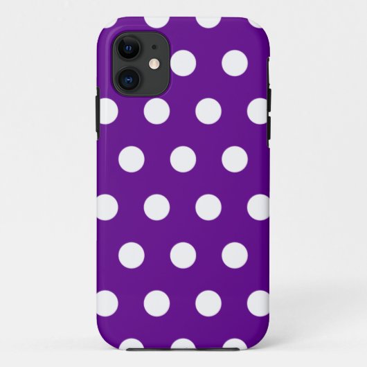Paarse Polka Dot iPhone 5 Hoesje (Achterkant)