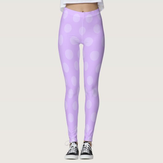 Paarse Polka Dot Leggings (Voorkant)