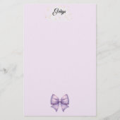 Paarse polka dot lint briefpapier (Voorkant)