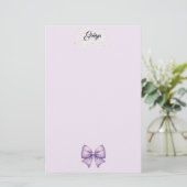Paarse polka dot lint briefpapier (Staand voorkant)