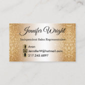 Paarse Polka Dot Lippen & Goud Visitekaartje (Achterkant)