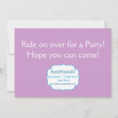 Paarse Polka Dot Little Cowgirl Birthday Party Kaart (Achterkant)