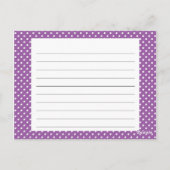 Paarse Polka Dot Recipcard Briefkaart (Achterkant)