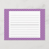 Paarse Polka Dot Recipcard Briefkaart (Voorkant)