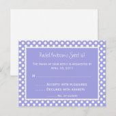 Paarse Polka Dot RSVP-Briefkaart Uitnodiging Briefkaart (Voorkant / Achterkant)