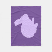 Paarse Polka Dot Silhouette Bunny Fleece Deken (Voorkant)