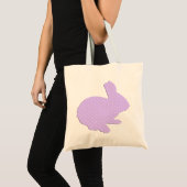 Paarse Polka Dot Silhouette Easter Bunny Canvas ta Tote Bag (Voorkant (product))