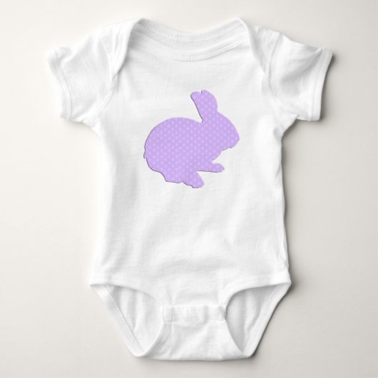 Paarse Polka Dot Silhouette Easter Bunny Creeper Romper (Voorkant)