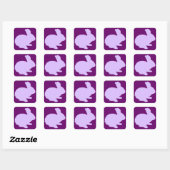 Paarse Polka Dot Silhouette Easter Bunny Stickers (Vel)