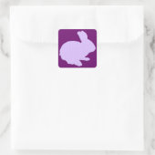 Paarse Polka Dot Silhouette Easter Bunny Stickers (Tas)