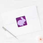 Paarse Polka Dot Silhouette Easter Bunny Stickers (Envelop)