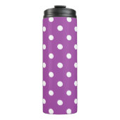 Paarse Polka Dot Thermosbeker (Voorkant)