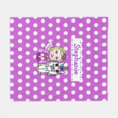 Paarse polka Dot Unicorn en Fairy Blanket Fleece Deken (Voorkant (Horizontaal))