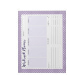 Paarse polka-dot Workweek Planner-laptop Notitieblok (Linkerzijde)