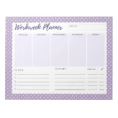 Paarse polka-dot Workweek Planner-laptop Notitieblok (Voorkant)