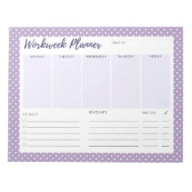 Paarse polka-dot Workweek Planner-laptop