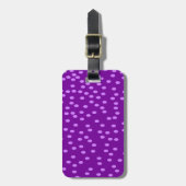 Paarse Polka Dots Bagagelabel (Voorkant verticaal)