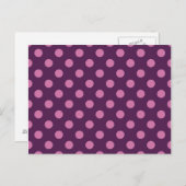 Paarse Polka Dots Briefkaart (Voorkant / Achterkant)