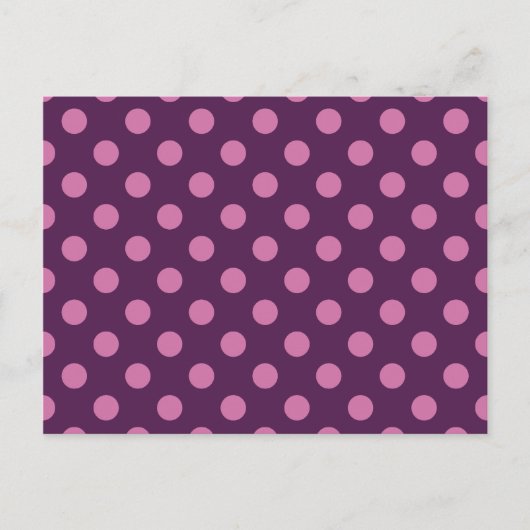 Paarse Polka Dots Briefkaart (Voorkant)