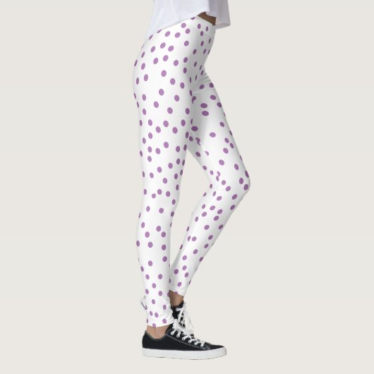 Paarse Polka Dots Cute & Preppy Leggings (Rechts)