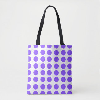 Paarse Polka Dots Design Canvas tas