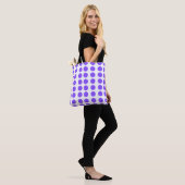 Paarse Polka Dots Design Canvas tas (Op model)
