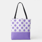 Paarse Polka Dots | Gepersonaliseerd Tote Bag (Achterkant)