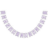 Paarse polka dots Happy Birthday Vlaggetjes (Alle)