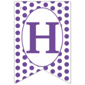 Paarse polka dots Happy Birthday Vlaggetjes (Tweede vlag)