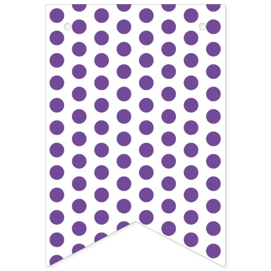 Paarse polka dots Happy Birthday Vlaggetjes (Eerste vlag)