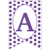 Paarse polka dots Happy Birthday Vlaggetjes (Derde vlag)