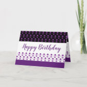 Paarse Polka Dots Kaart (Voorkant)