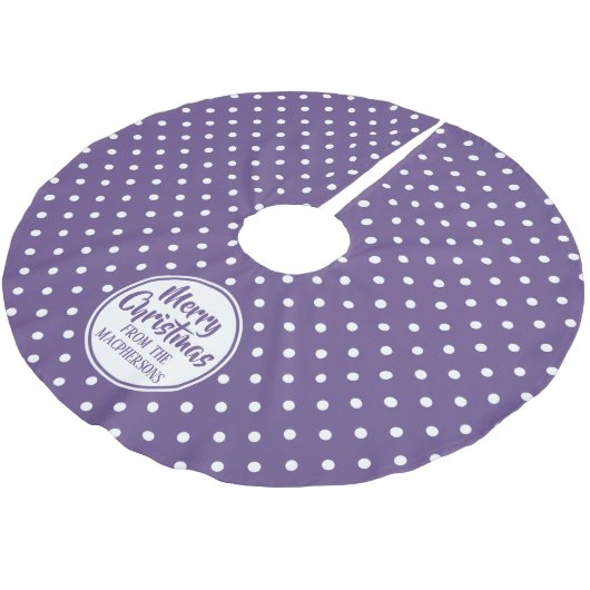 Paarse Polka Dots Kerstboom Rok (Gekanteld)