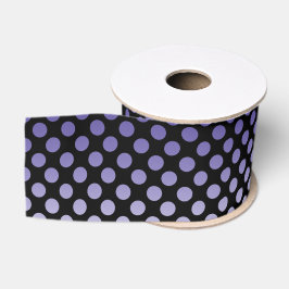 Paarse Polka Dots on Black Grosgrain Lint