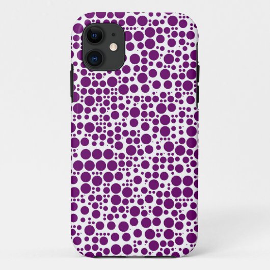 Paarse Polka Dots op witte achtergrond Case-Mate iPhone Case (Achterkant)