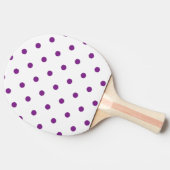 Paarse Polka Dots op witte achtergrond Tafeltennisbatje (Zijkant)