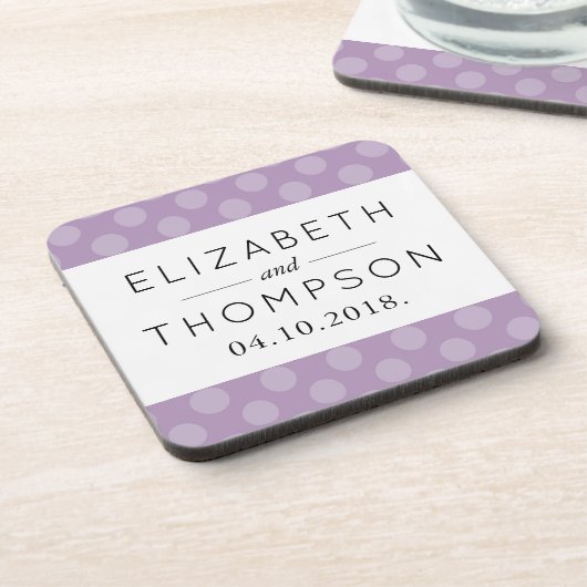Paarse Polka Dots, Polka Dot Pattern, Weddenschap Onderzetter (Linkerzijde)