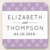 Paarse Polka Dots, Polka Dot Pattern, Weddenschap Onderzetter (Voorkant)