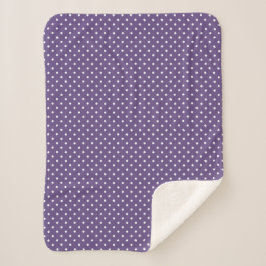 Paarse Polka Dots Sherpa Blanket Deken