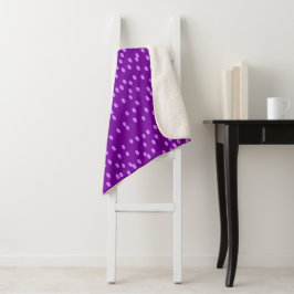 Paarse Polka Dots Sherpa Deken